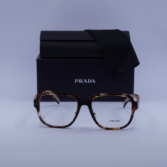 Prada PRB07VD 07R1O1 Square Eyeglasses - Havana Caramel 56mm - Picture 2 of 8